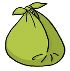 荷物を風呂敷にまとめる